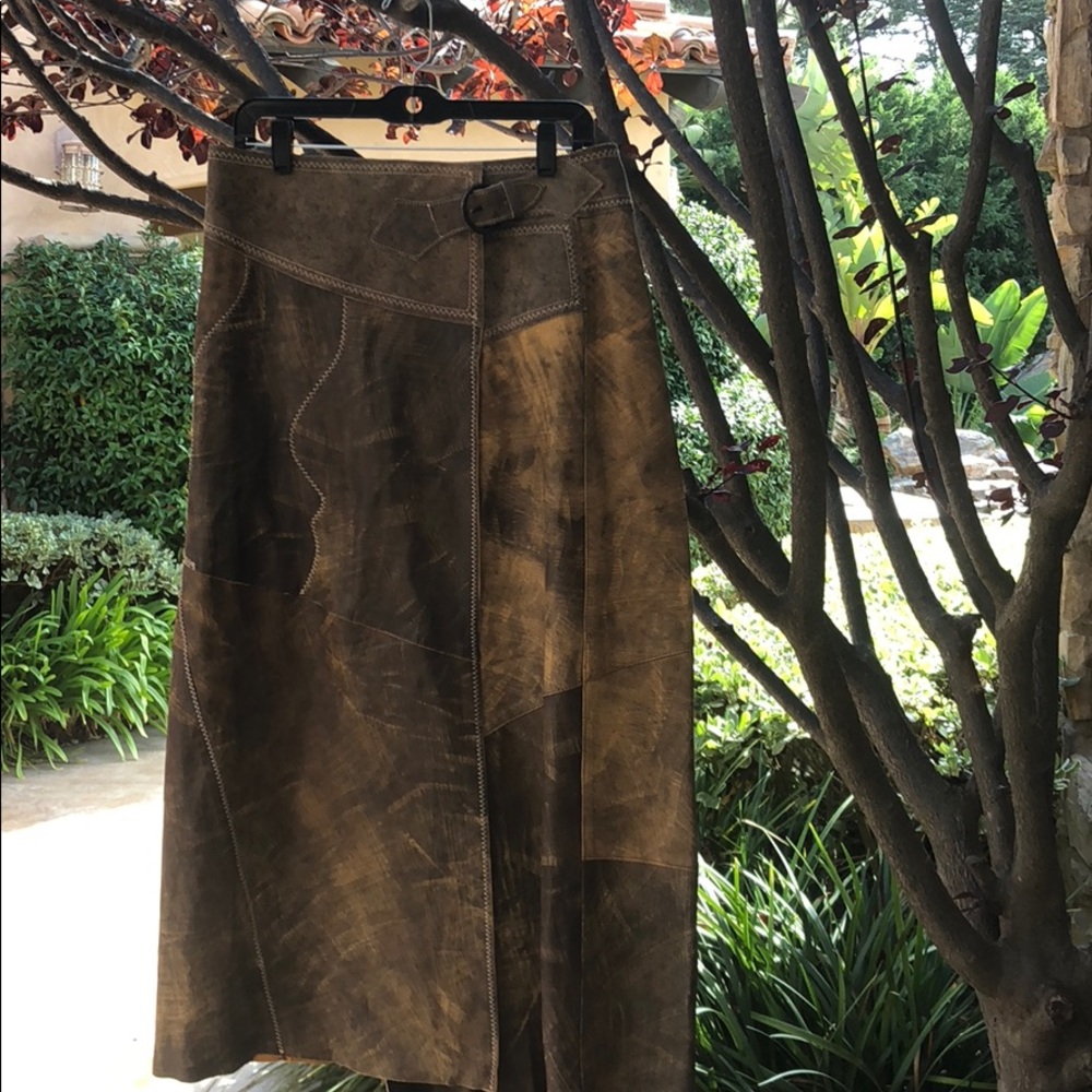 Long leather skirt
